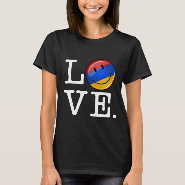 Love From Armenia Smiling Flag T-Shirt (Front)
