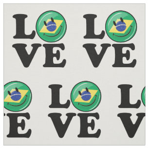 Love from Brazil Smiling Face Fabric