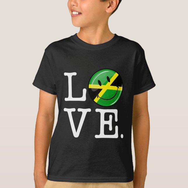 Love from Jamaica Smiling Flag T-Shirt (Front)
