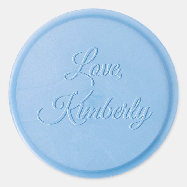 Love From Linen Blue Wax Seal Sticker (Front)