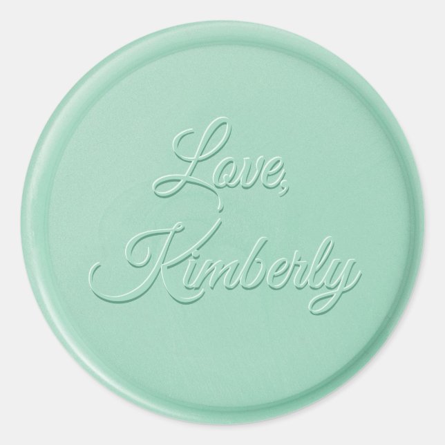 Love From Mint Green Wax Seal Sticker (Front)