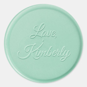 Love From Mint Green Wax Seal Sticker