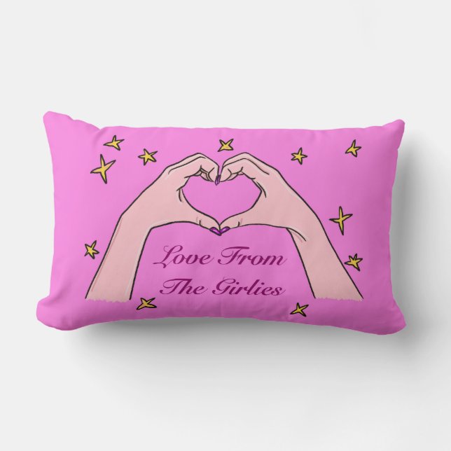 Love From The Girlies Throw Pillow (Front)