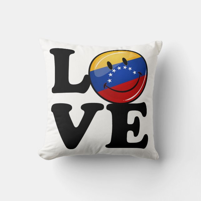 Love From Venezuela Smiling Flag Cushion (Front)