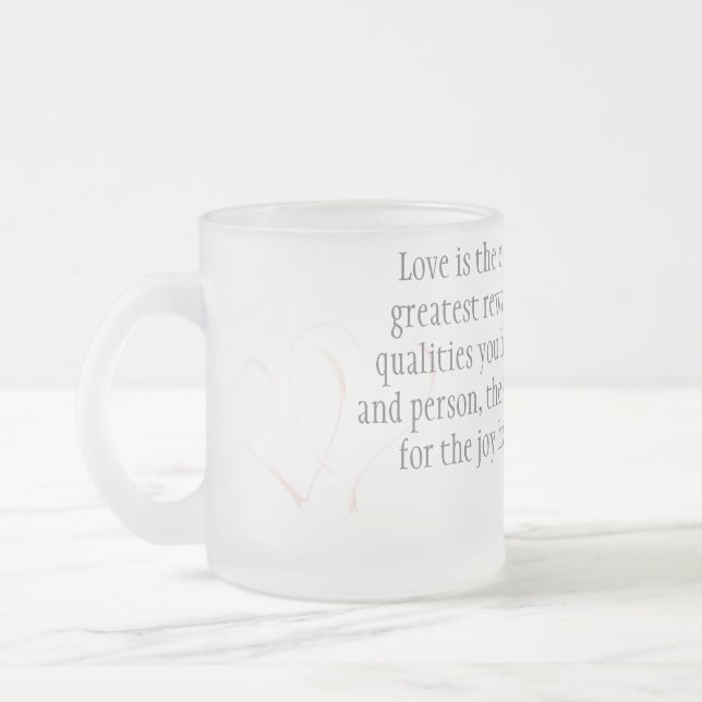 Love Frosted Glass Coffee Mug (Left)