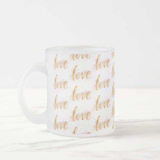 Love Frosted Glass Coffee Mug (Left)