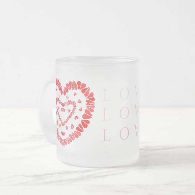 LOVE Frosted Glass Mug (Front Left)