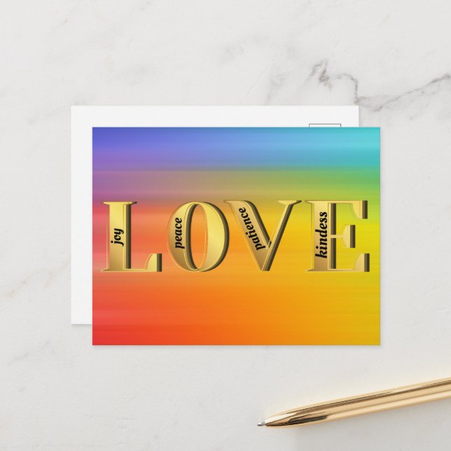 LOVE-Fruits of God's Spirit Christain Faith Postcard (Front/Back In Situ)