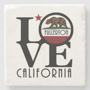 LOVE Fullerton California Stone Coaster