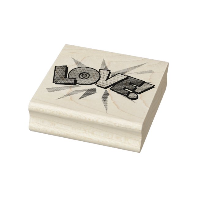 LOVE Fun Retro Comic Book Pop Art Rubber Stamp (Stamp)