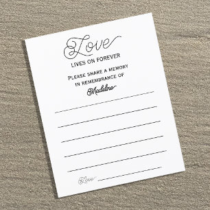 Love Funeral Attendance Card Share A Memory