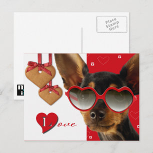 Love. Funny Dog Valentine's Day  Holiday Postcard