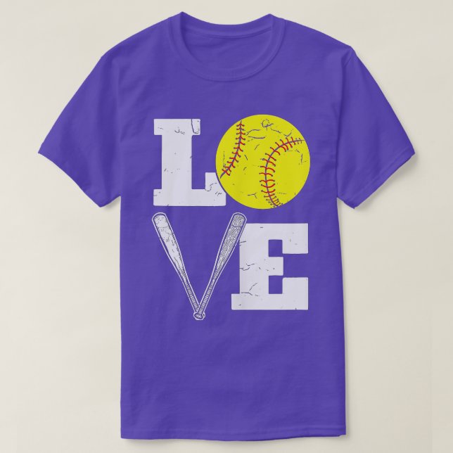 Love Funny Softball Player  T-Shirt (Design Front)