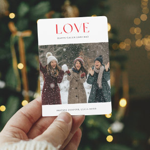 Love Galentines Day Friends Forever Photo Bestie Holiday Card