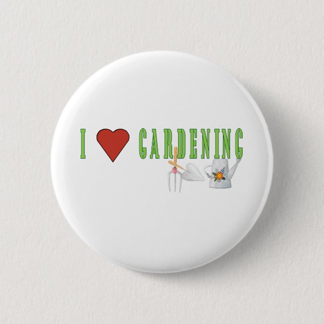 Love Gardening 6 Cm Round Badge (Front)