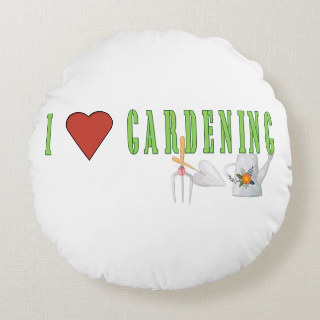 Love Gardening Round Cushion (Front)