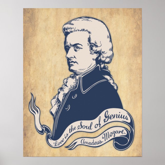 Love = Genius -Mozart Poster (Front)
