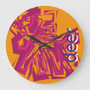 LOVE GEOMESKY ANIMALS deerBY MASANSER Large Clock
