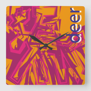 LOVE GEOMESKY ANIMALS deerBY MASANSER Square Wall Clock