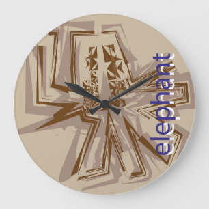 LOVE GEOMESKY ANIMALS elepahant BY MASANSER Large Clock