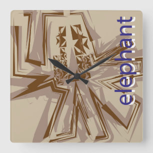 LOVE GEOMESKY ANIMALS elephant BY MASANSER Square Wall Clock
