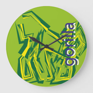 LOVE GEOMESKY ANIMALS gorilla BY MASANSER Large Clock