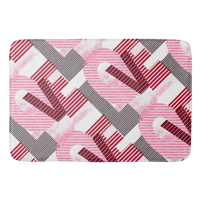 Love Geometric Magenta Letter Bath Mat (Front)