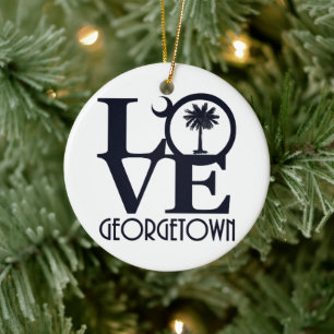 LOVE Georgetown SC Ceramic Tree Decoration