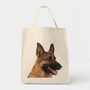 Love German Shepherd Puppy Dog Grocery Tote Bag