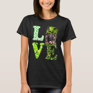 Love German Shepherd St Patrick's Day Shamrock Iri T-Shirt