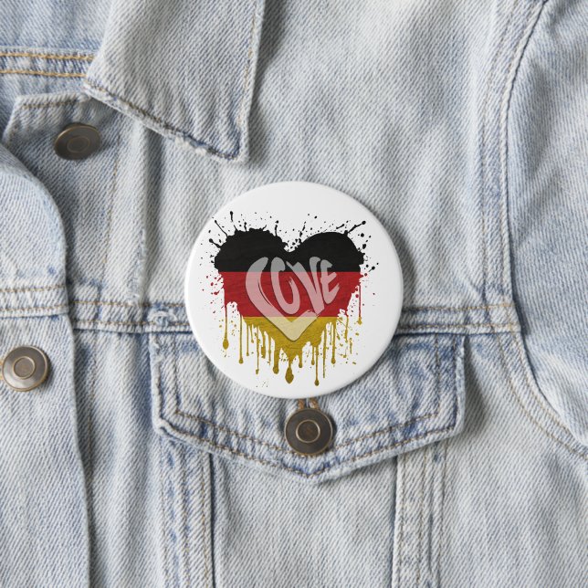 Love Germany Flag 7.5 Cm Round Badge (In Situ)