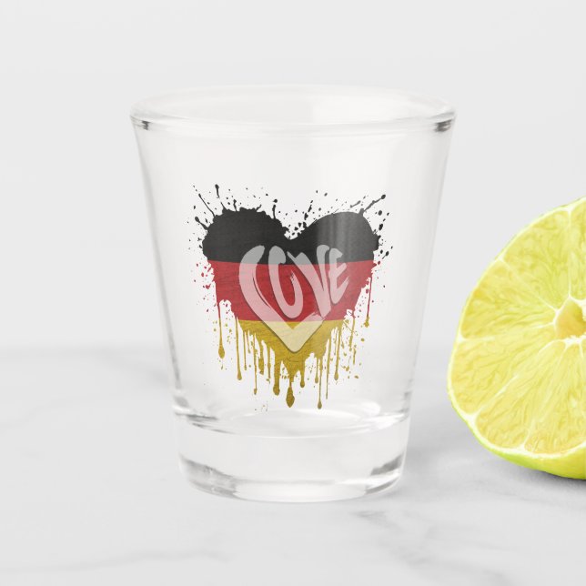 Love Germany Flag Shot Glass (Front)