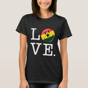 Love Ghana Smiling Ghanian Flag T-Shirt