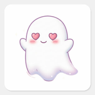 Love Ghost – Kawaii & Adorable! Square Sticker