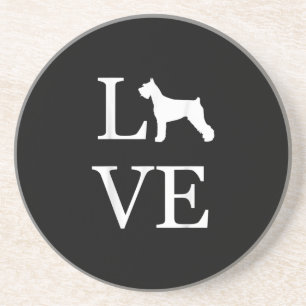 love giant schnauzer silhouette dog lover pet owne coaster