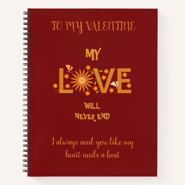 LOVE GIFT FOR VALENTINE DAY NOTEBOOK (Front)