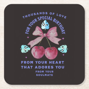 LOVE GIFT MOM DAD SISTER BROTHER BOSS TEACHER SON SQUARE PAPER COASTER