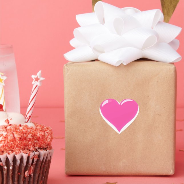 Love Gift Pink Heart Stickers (Party)