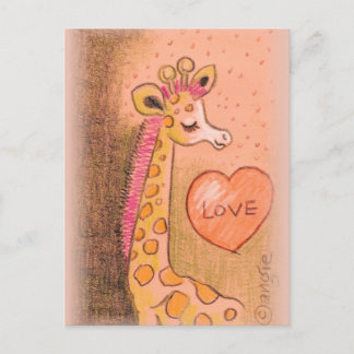 love Giraffe Postcard