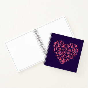 Love Girls Gymnastics - Silhouette Heart Notebook