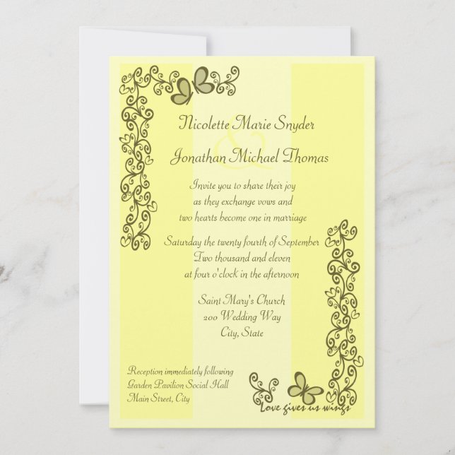 Love Gives Us Wings Invitation (Front)