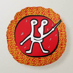 LOVE GIVING THE MUSICAL NOTE BY MASANSER ROUND CUSHION