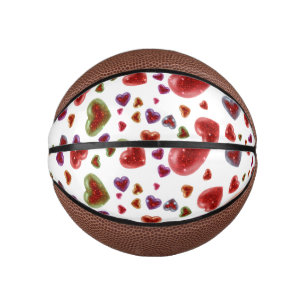 Love, glittery hearts 2 mini basketball
