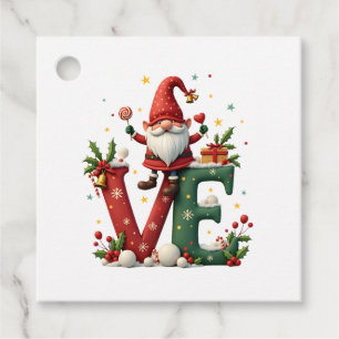 LOVE Gnome Christmas Favour Tags