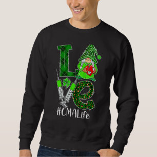 Love Gnome Cma Life Nurse St Patricks Day Leopard Sweatshirt