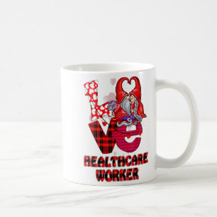 Love Gnome Healthcare Worker Valentines Day Heart  Coffee Mug
