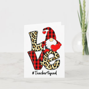 Love Gnome Teacher Squad Happy Valentine Gnome Tea Card
