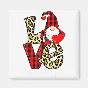 Love Gnome Teacher Squad Valentines Day Teacher St Magnet