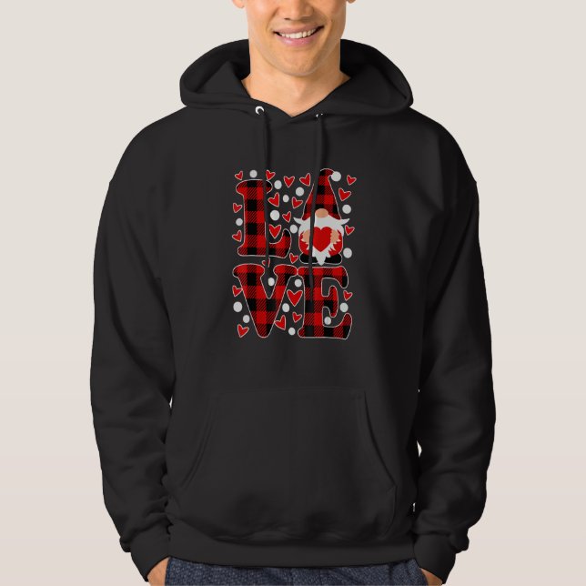 Love Gnome Valentines Day - Valentine Gnomes Heart Hoodie (Front)