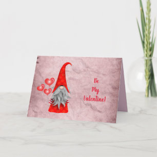 Love gnome with hearts balloons card